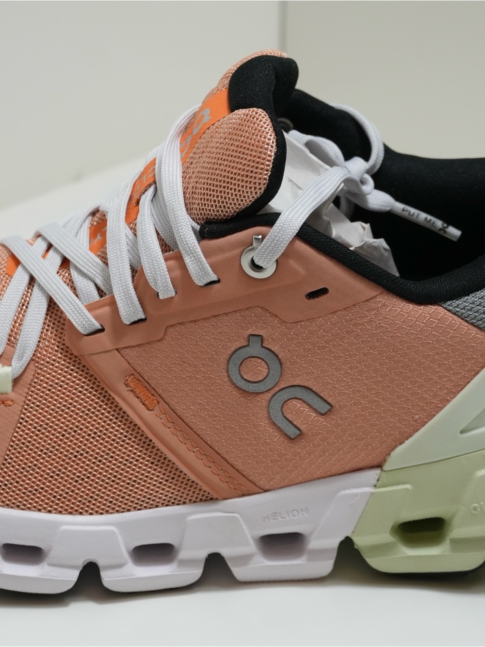 ON Women's Peach Athletic Running Shoes with Pale Green Sole - Picture 4 of 5